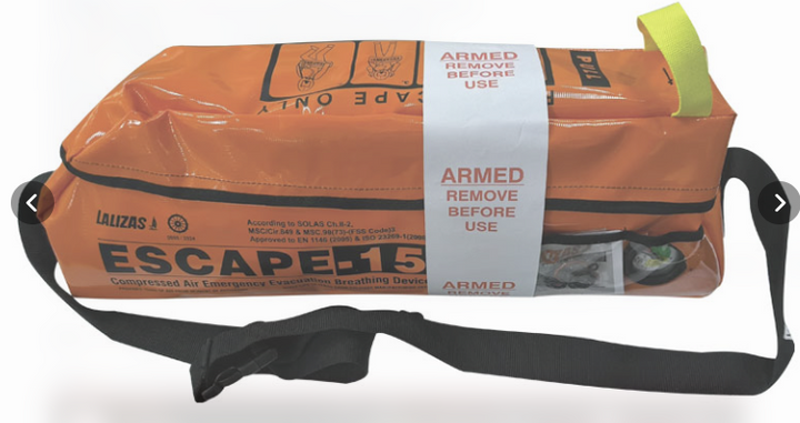 Lalizas Emergency Evacuation Breathing Device ESCAPE 15 EEBD, SOLAS/MED-MER