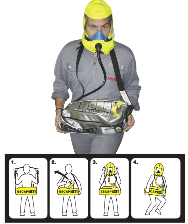 Lalizas Emergency Evacuation Breathing Device ESCAPE 15 EEBD, SOLAS/MED-MER