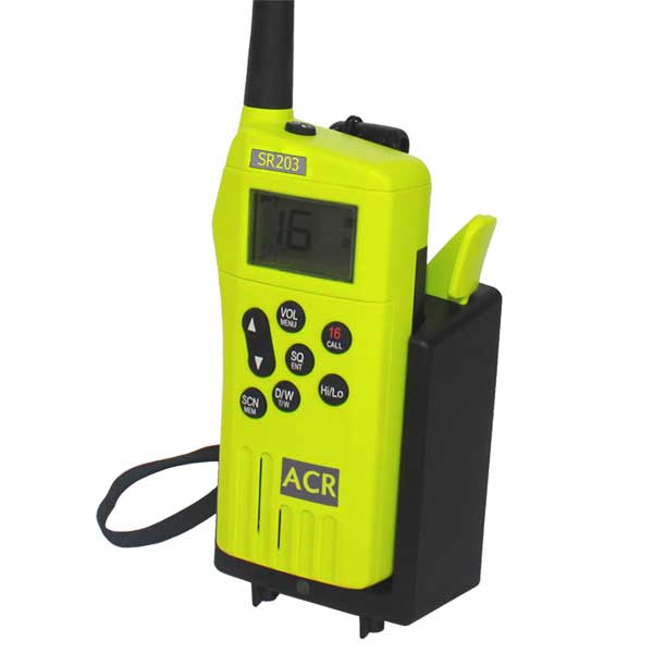 Radio de survie ACR SR203 GMDSS avec batterie au lithium remplaçable