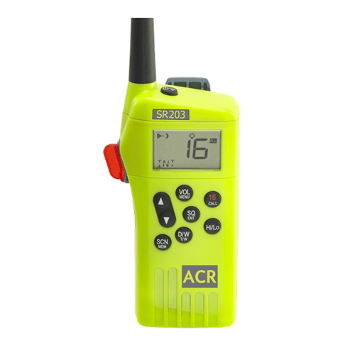 ACR SR203 VHF Handheld Survival Radio - Life Raft and Survival Equipment, Inc.