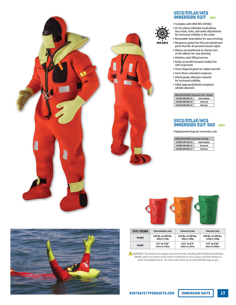 Kent Immersion Suit - USCG/SOLAS/MED  -  Out of Stock
